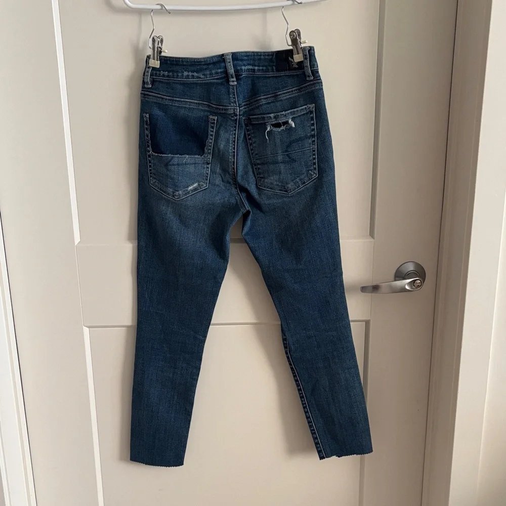 American Eagle Outfitters Blue Ripped Skinny Jeans lot of 2 - Picture 7 of 9